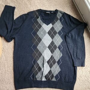 Liz Claiborne Men's Navy Argyle Sweater XL